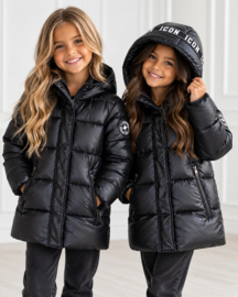 ICON Girls glow puffer jacket - zwart