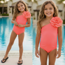Flower swimsuit - coral