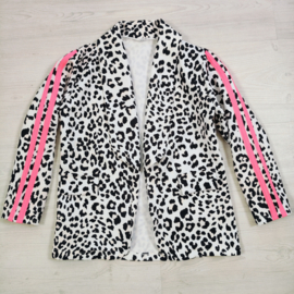 Bold Leopard Stripe Blazer - roze