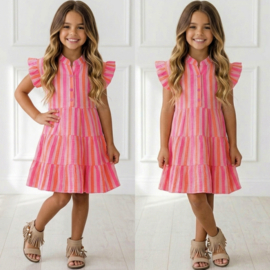 Summer Candy Girls Dress - roze/oranje