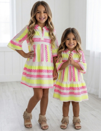 Yellow & Pink aztec dress