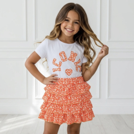 ICONIC Leopard Ruffle Set - oranje (verzenddatum 24 apr)