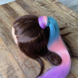 Mermaid haar - blauw/roze/lila