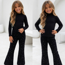 Diamond Flared Jeans - zwart