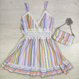 Rainbow Stripe Summer Dress & bag