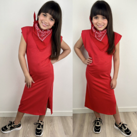 Basic long dress & Bandana - Red