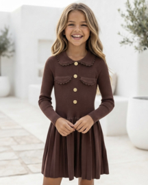 Classy Collar Dress - bruin