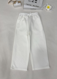 Comfy Wide Leg Jogger – Wit & Beige