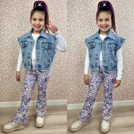 Flower flared pants - paars