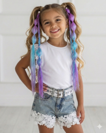 Bubble braids - #03 lila/blauw