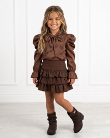 Elegant Bow Ruffle Set - bruin 