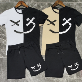 Cross smiley set - white