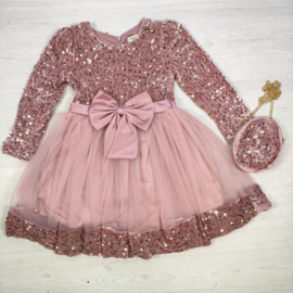 Twinkle Bow Party Dress - roze (verzenddatum 25 sep)