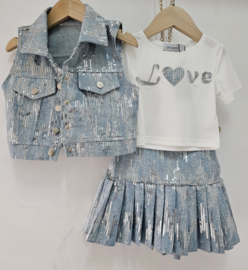 Sparkle Denim Skirt Set