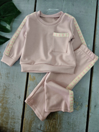 Tiny Hearts wide leg Set - roze (verzenddatum 9 okt)