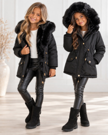 Girls winter parka - zwart (verzenddatum 9 okt)