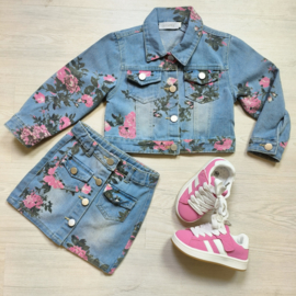 Denim skirt & Flower set