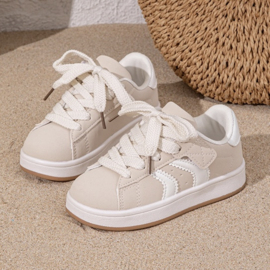 Move it sneakers - beige (met klittenband)