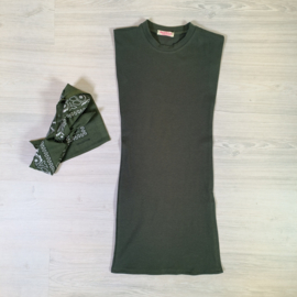 Basic long dress & Bandana - Green