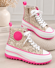 Smiley Leopard High Sneakers