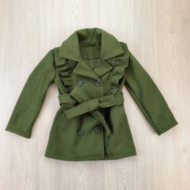 Ruffled Trenchcoat - Legergroen