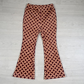 Retro Bloom Flared Pants - bordeaux/oranje