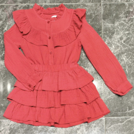 Ruffled blouse set - rood