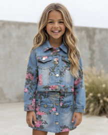 Denim skirt & Flower set