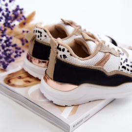 White reflection leopard sneaker