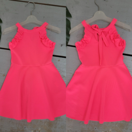 Bow back dress - Neon pink