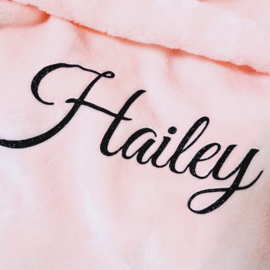 Baby bathrobe - pink (gepersonaliseerd)