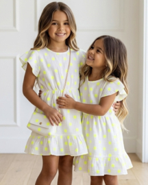 Neon Dot Summer Dress - geel