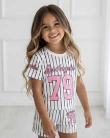 LA 79 Stripes Set - wit/roze