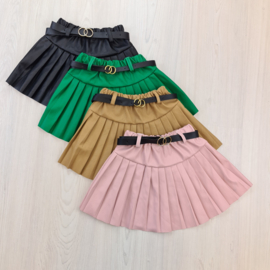 Leather pleated skirt