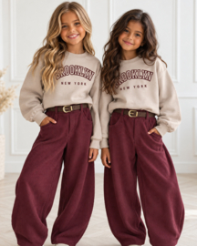Brooklyn New York Sweater – Beige/bordeaux