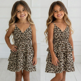 Leopard spaghetti girls dress