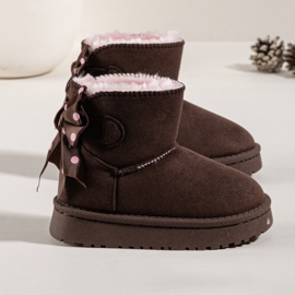 Cozy bow boots - brown/dotted (verzenddatum 30 okt)