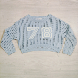 78 Varsity Knit Crop Sweater - blauw