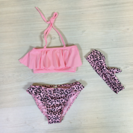 Leopard bikini & Headband - light pink