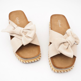 The bow slipper - Beige