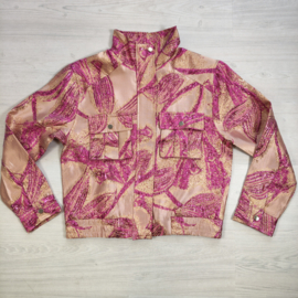 Luxe Metallic Leaf Jacket - roze