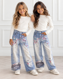 Dreamy Art Wide Leg Jeans – Blauw