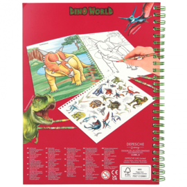 Dino World kleurboek met kleurpotloden - Red