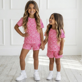 Neon Leopard Summer Set - roze