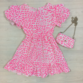 Pink leopard dress
