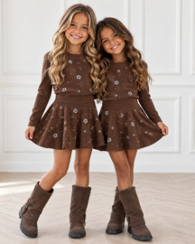 Diamond Bloom Skirt Set - bruin