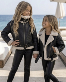 Aviator teddy jacket - zwart  