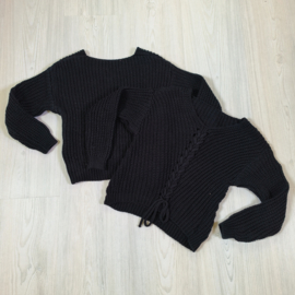 Knitted & Laced top - Black