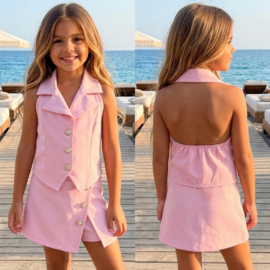 Sophisticated Skort Set - roze