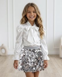 I love glitter skirt - zilver